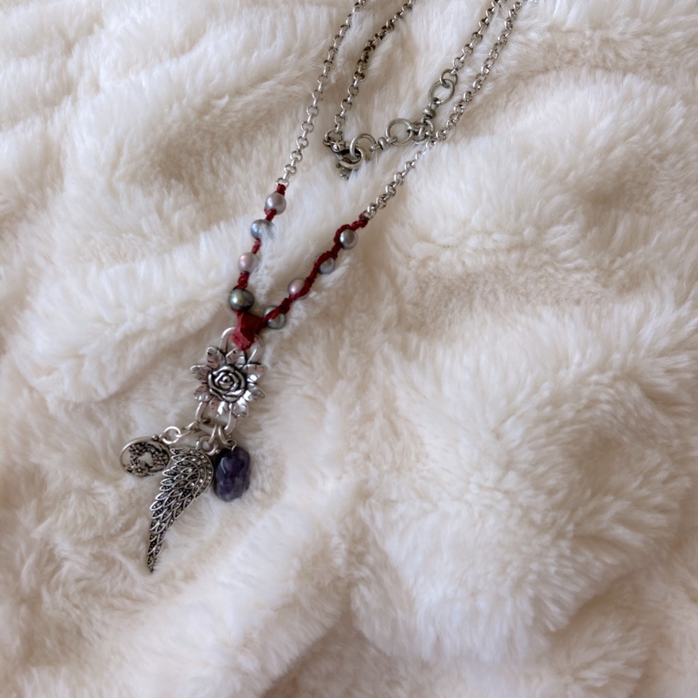 Lucky Pearl and tassle necklace